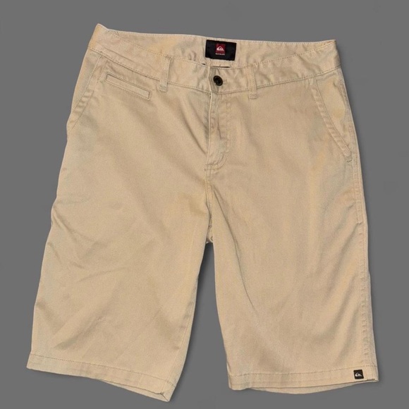 Quiksilver Men's Beige Flat Front Shorts - Picture 1 of 3